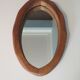 Brutalist mirror in solid oak, hand carved, Belgium 1970