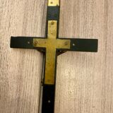 Crucifix Christ bronze blackened wood