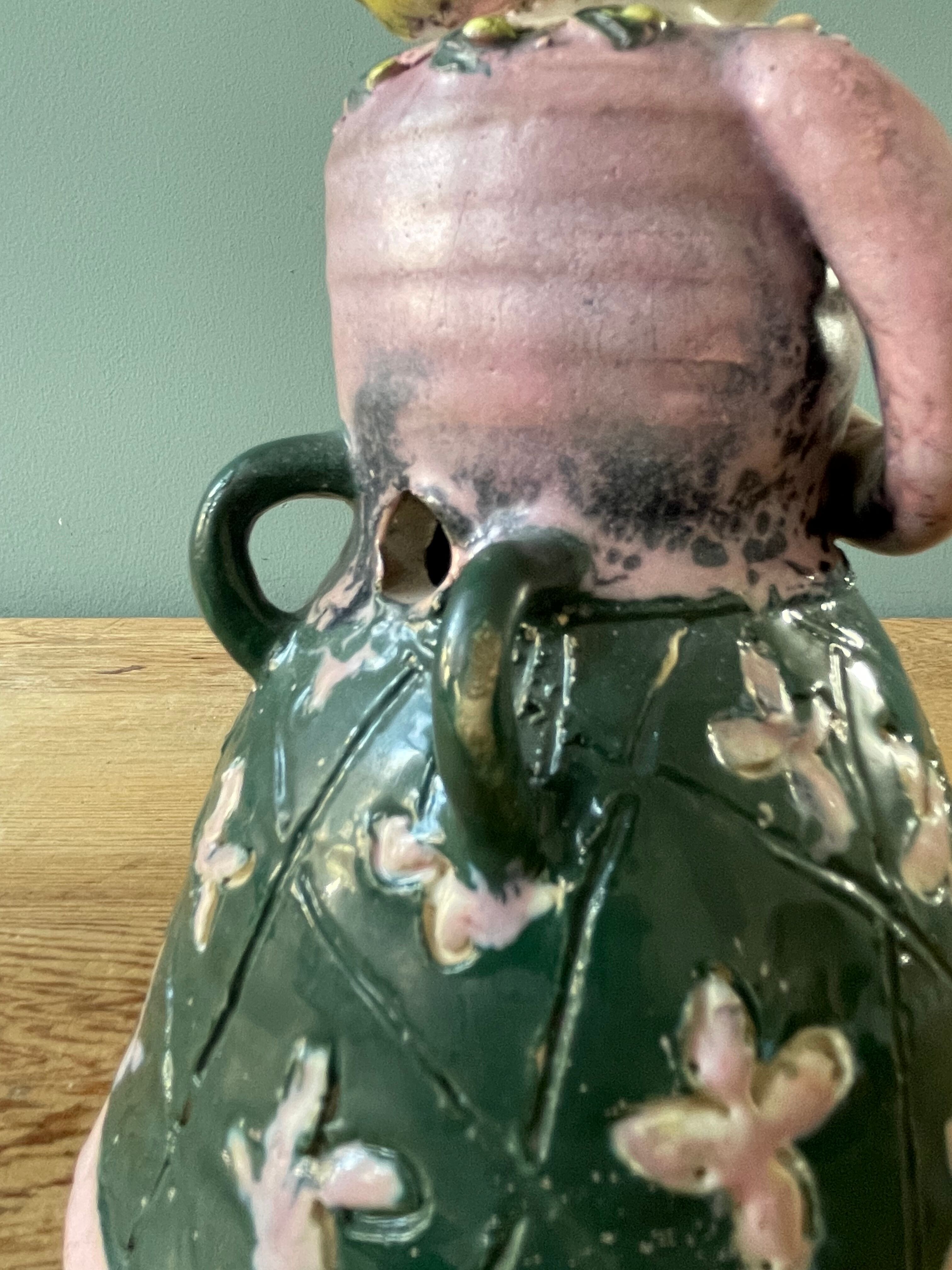 Pair of earthenware sconces signed Borderie - Szekely