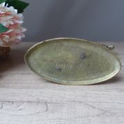 Vintage handmade brass camel figurine sculpture on base.