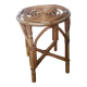 Wicker stool, spiral seat, bohemian style