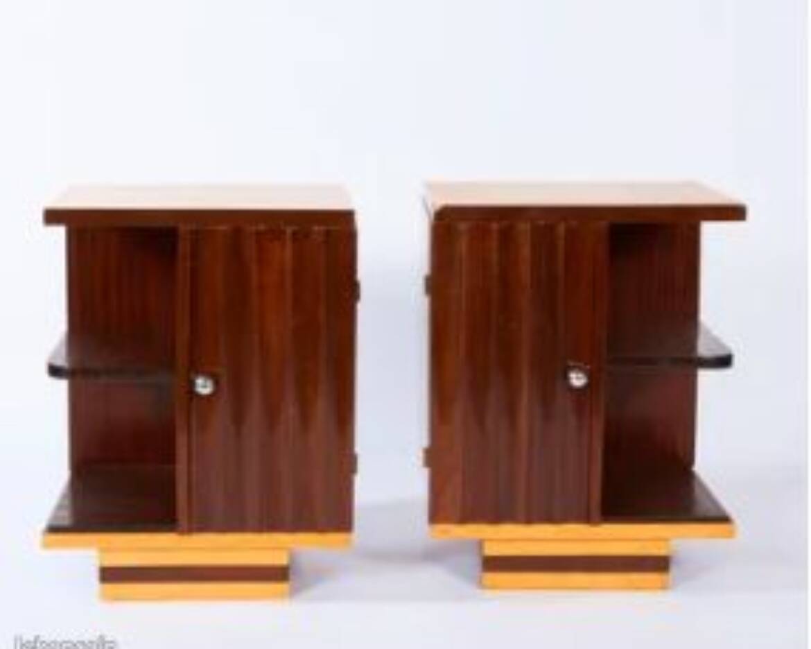 pair of art deco bedside tables