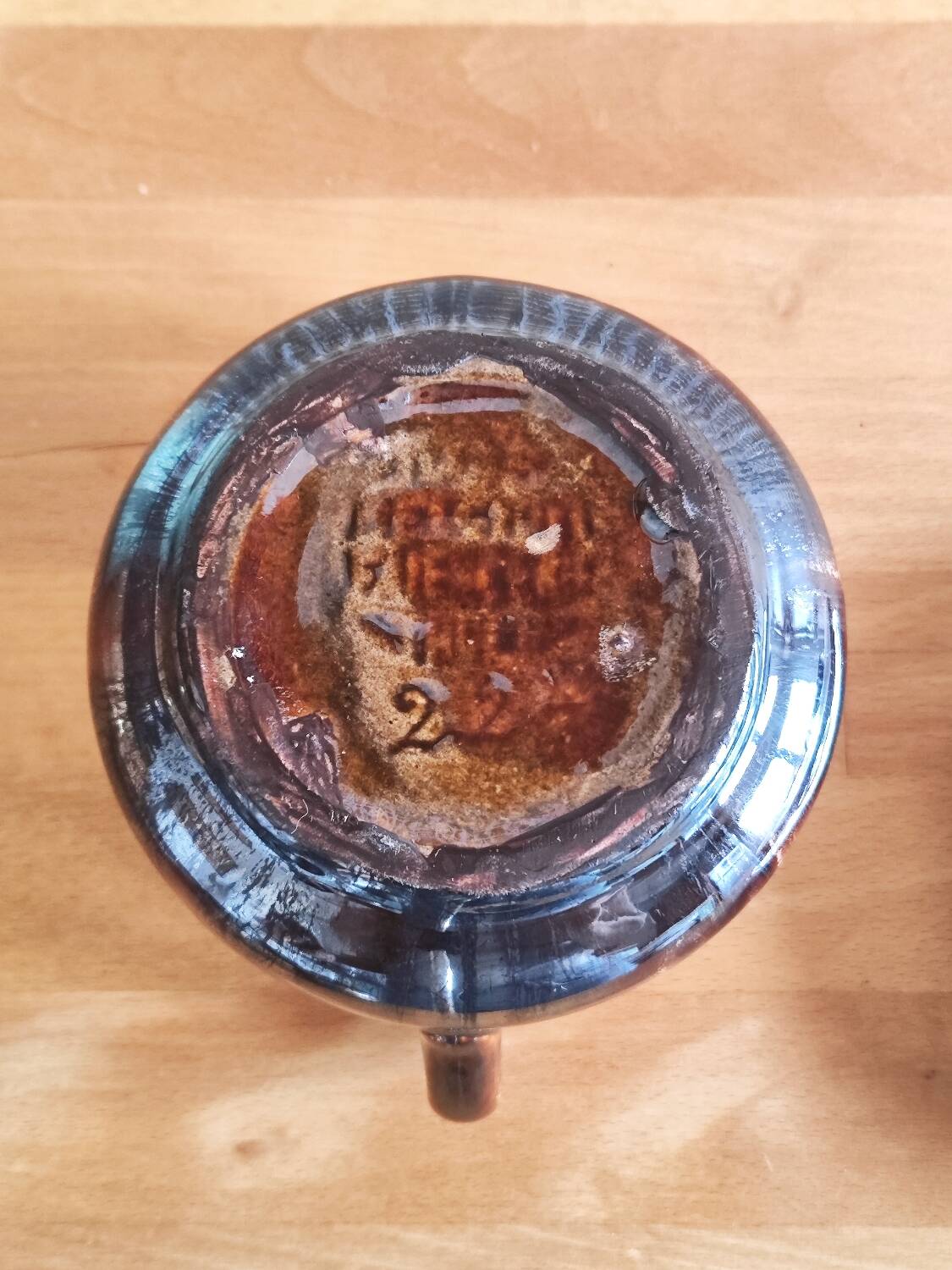 Vintage coffee service in glazed brown ceramic.