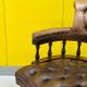 Vintage Chesterfield Revolving Captain's Chair with Brow Leather Upholstery