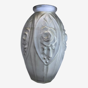 Glass vase decorated with flowers