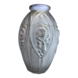 Glass vase decorated with flowers