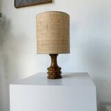 1950s turned olive wood table lamp