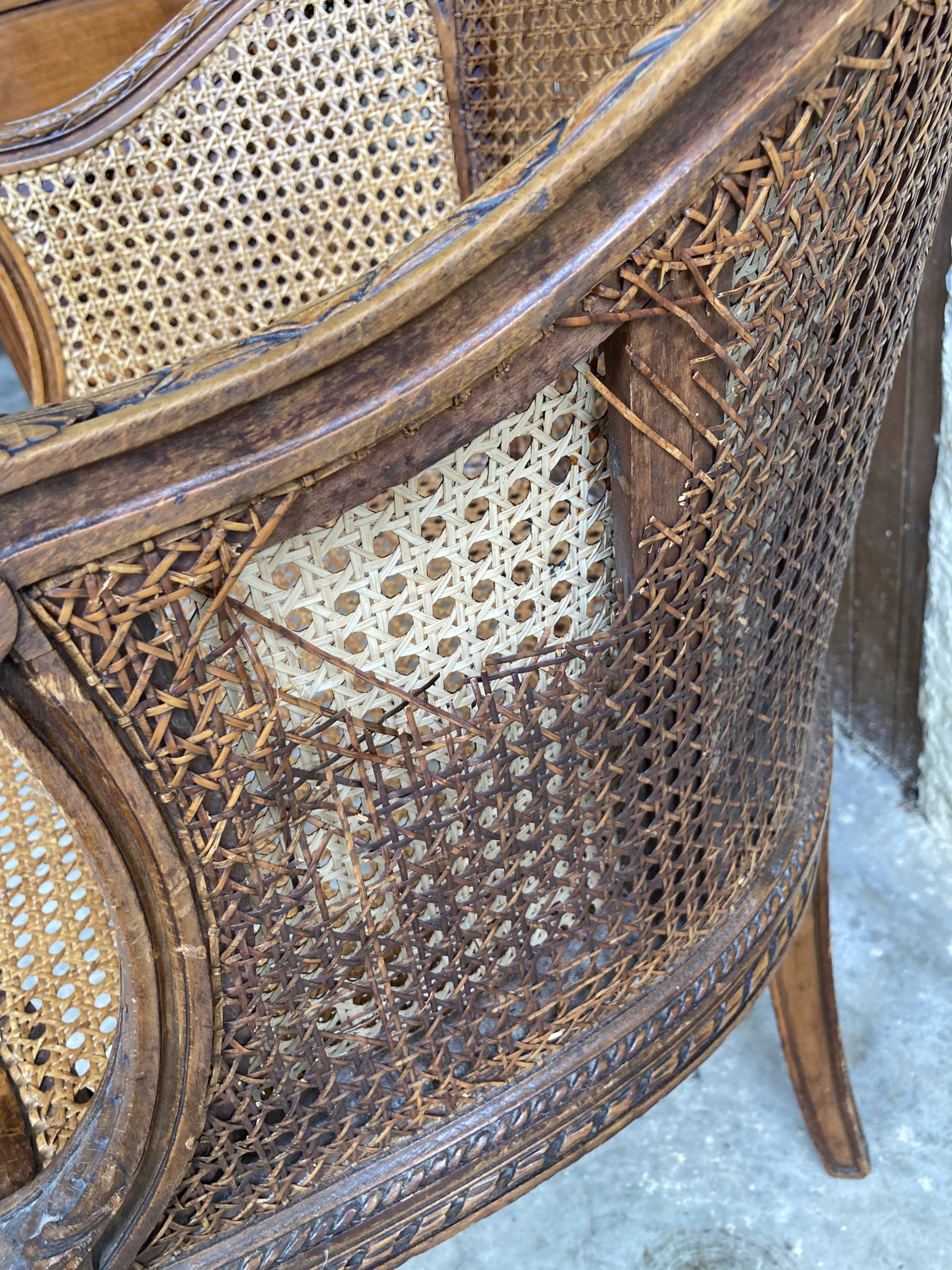 Caned office chair, mid-18th century