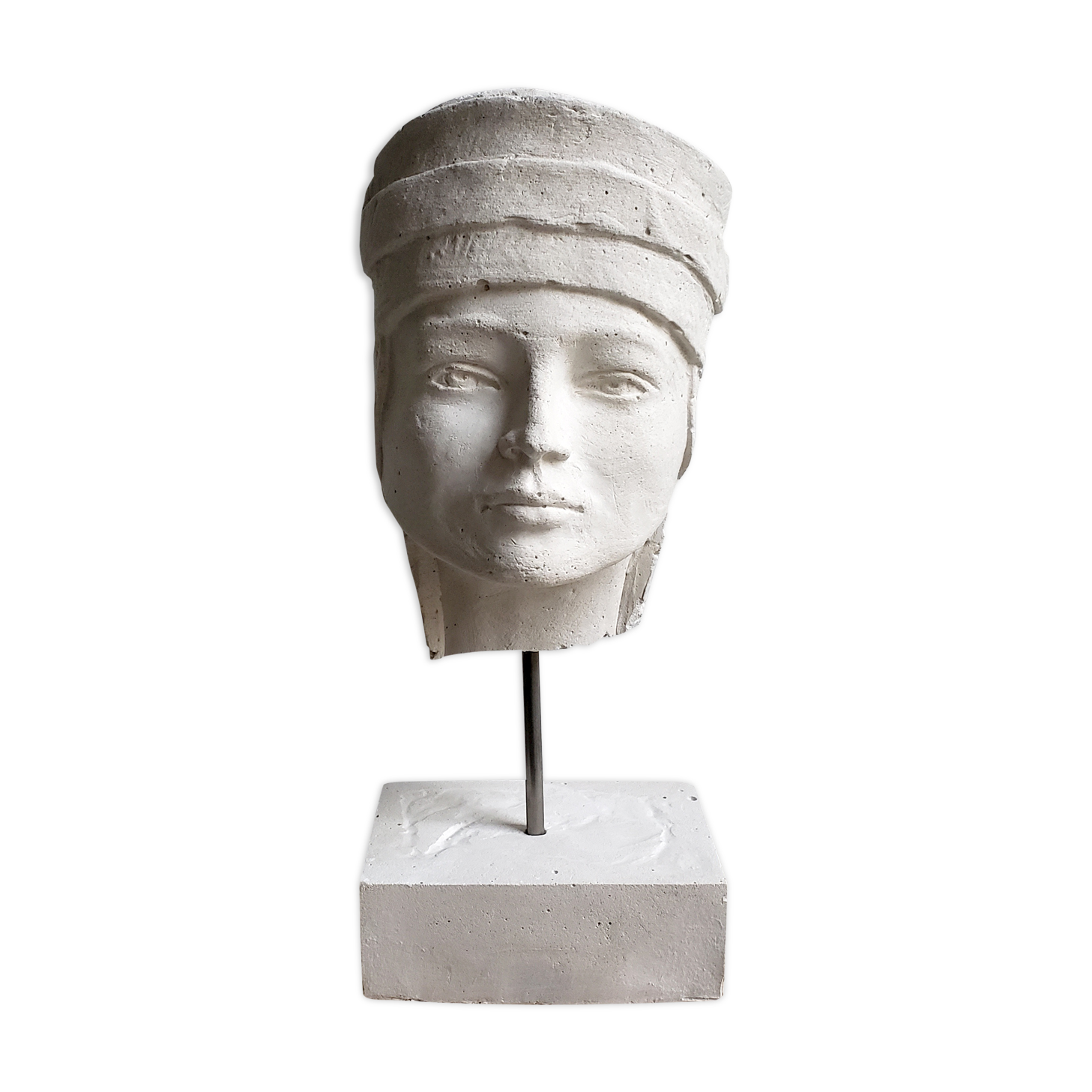 Woman's head in plaster