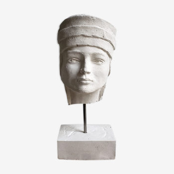 Woman's head in plaster