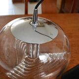 Peill & Putzler "wave" suspension, glass and chrome from the 60s/70s.