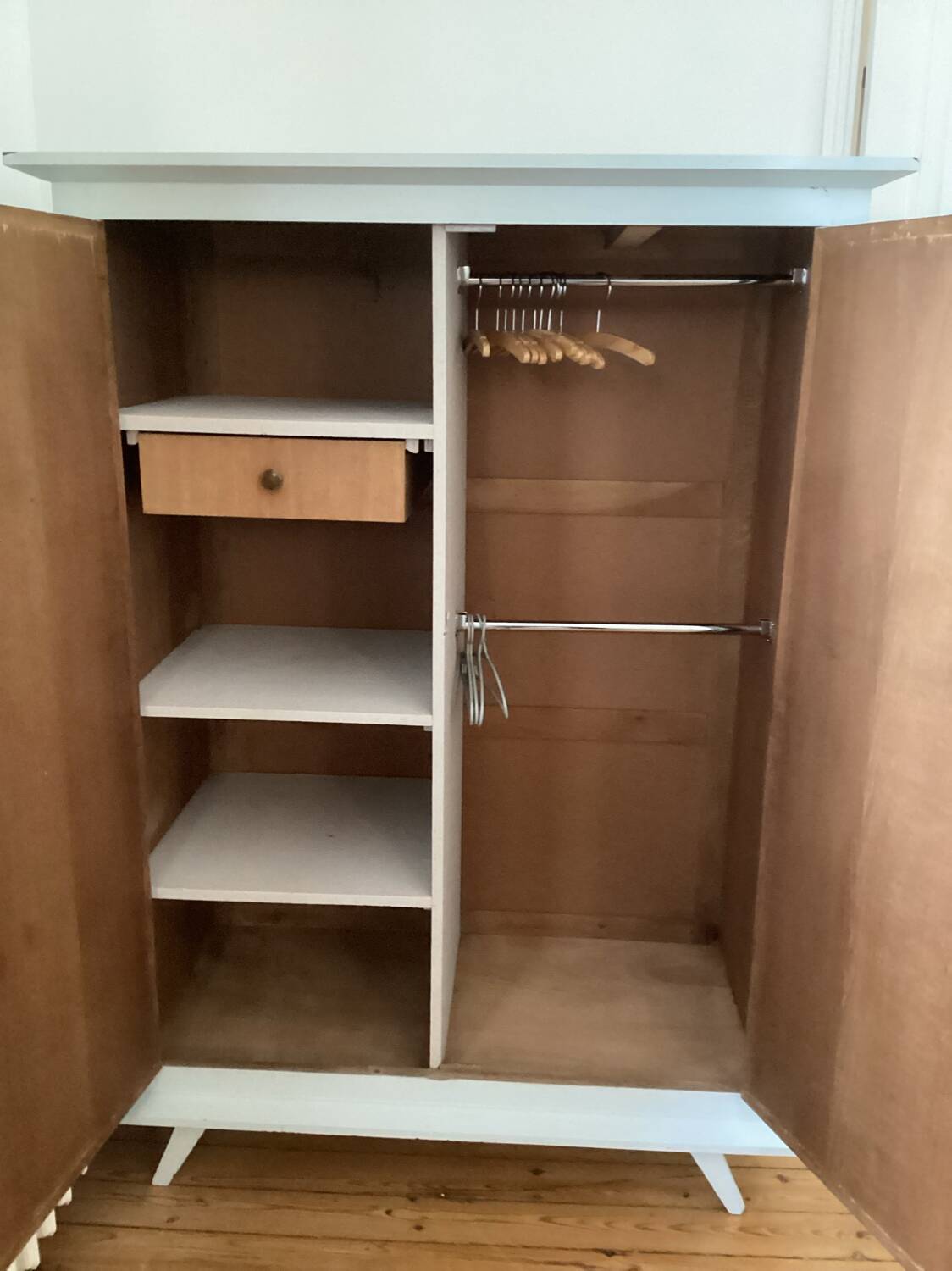 Old vintage children's water green wardrobe
