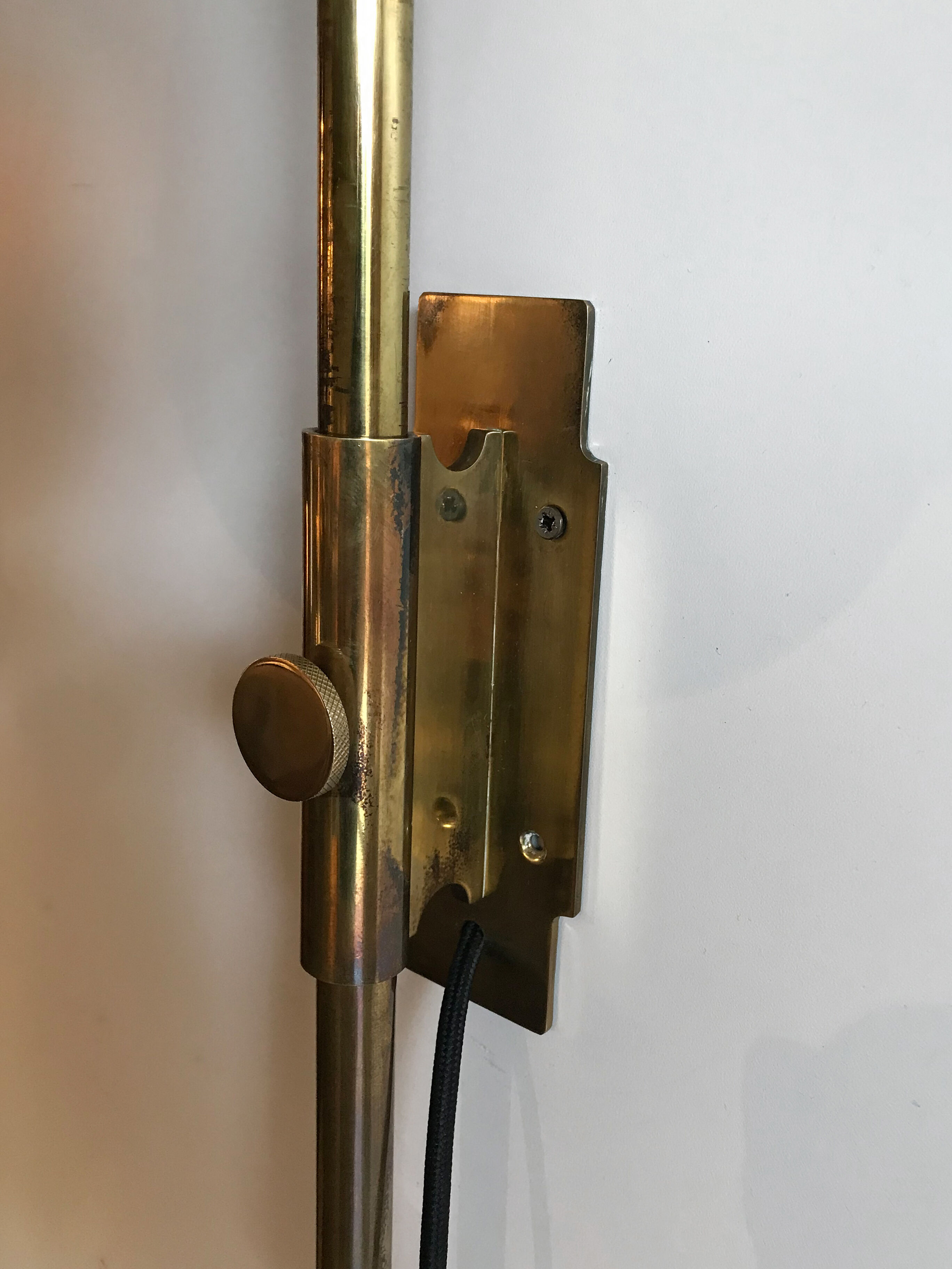 Sergio Mazza for Artemide, Italian "Delta" glass brass wall lamp 1960s