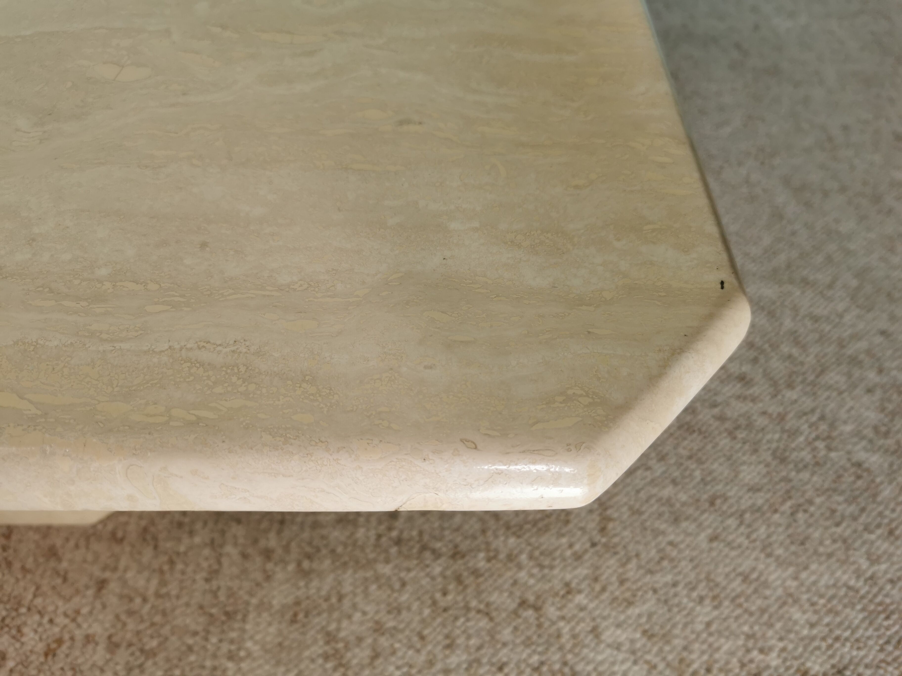 80's travertine coffee table
