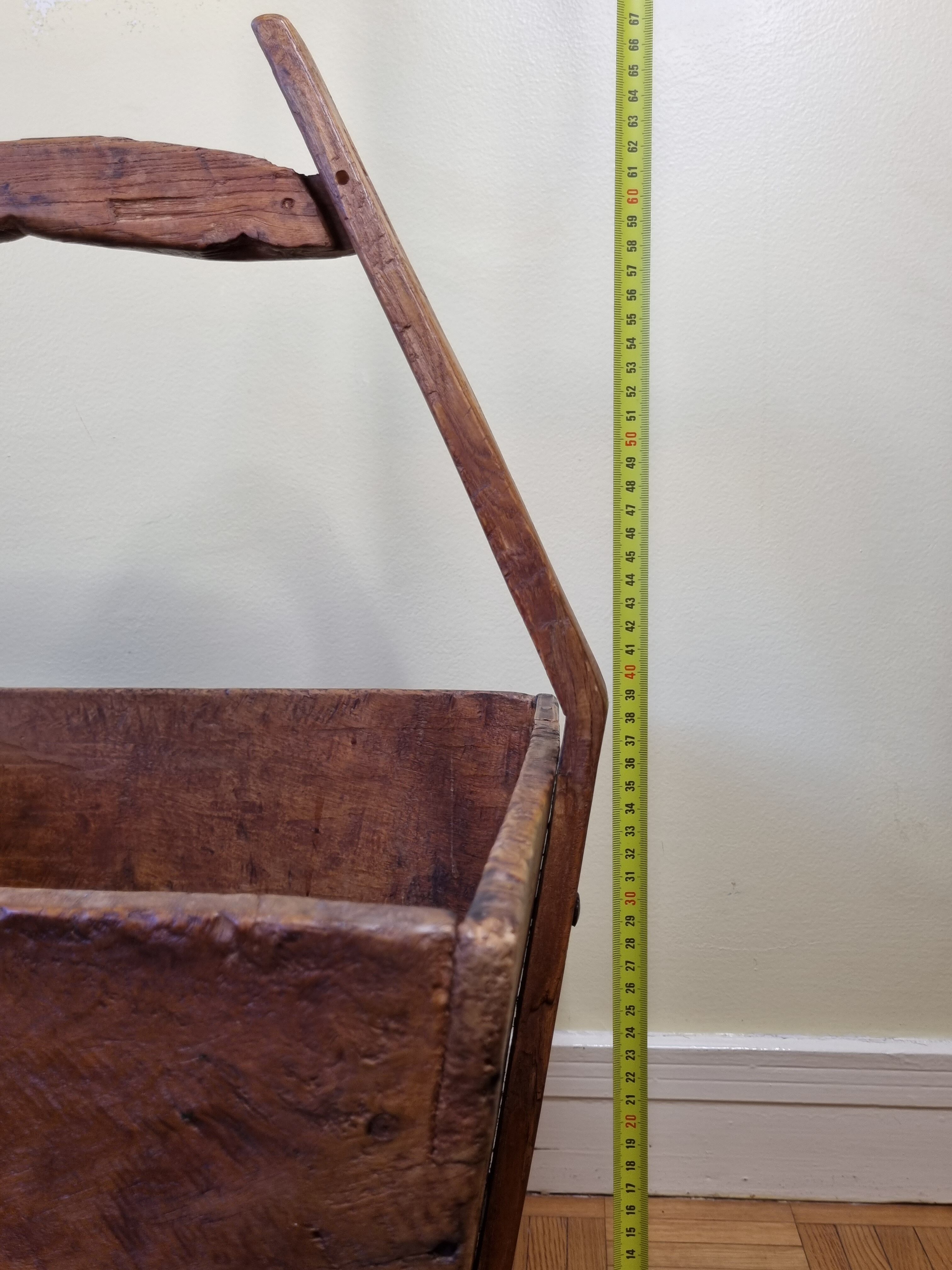 Old wooden rice or tea basket