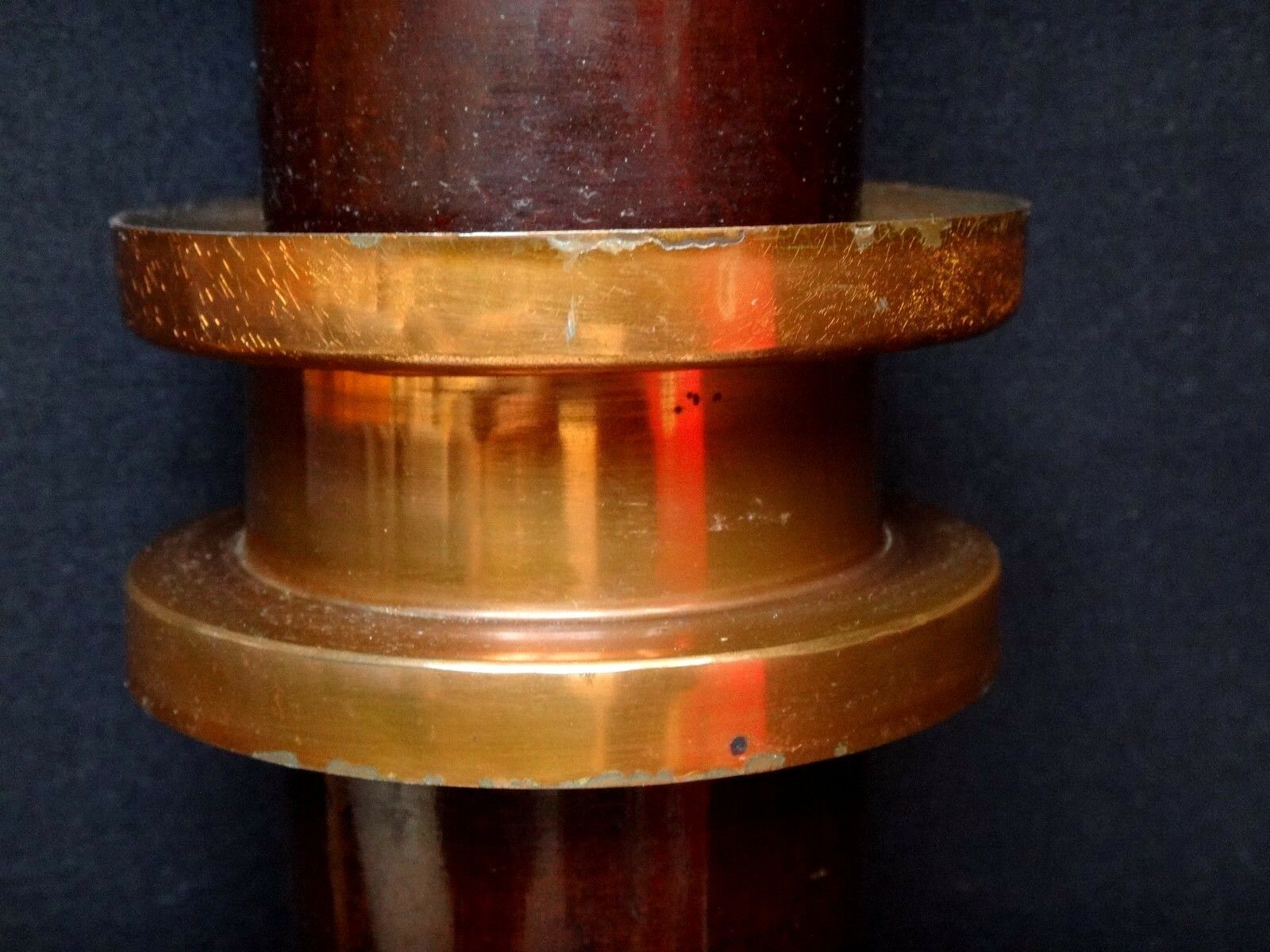 Art deco lamp foot wood copper stylized flowers 1925 design 52cm