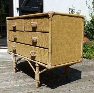 Commode rotin et bambou