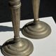 Pair of classic candlesticks in patinated gold metal H25