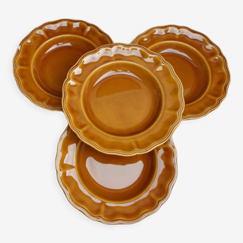 4 assiettes plates Lunéville Louis XV Honey