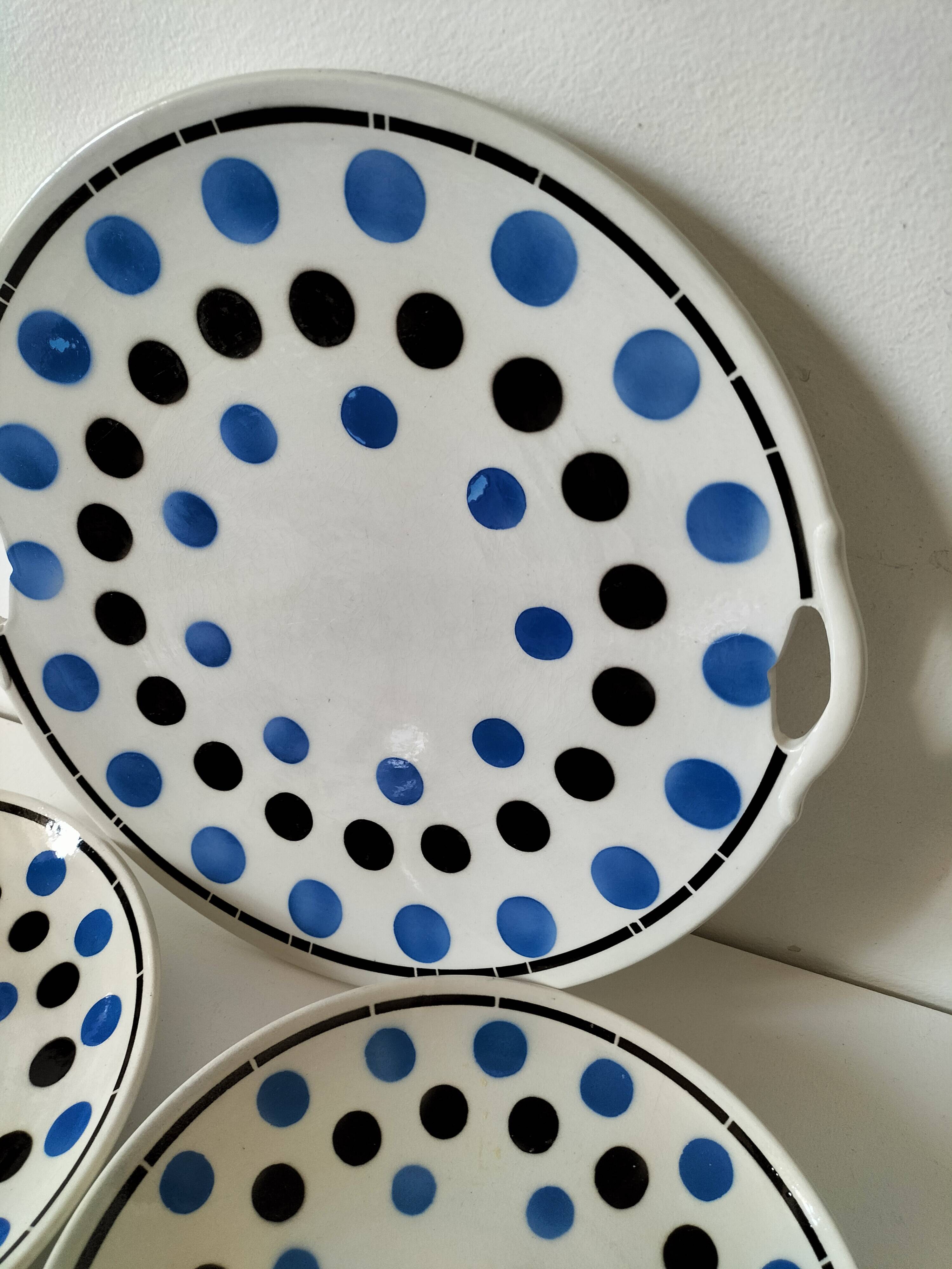 dish and 4 dessert plates K and G Lunéville