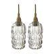 Set of two vintage electric chiseled glass walking lamps