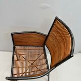 Bamboo and iron armchair