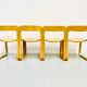 Lot de 4 chaises traîneau italiennes d'époque en hêtre contreplaqué moulé