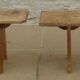Two benches in their solid wood patinas
