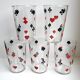 Set of 5 silkscreened water glasses "card game" vintage years 60s-70s