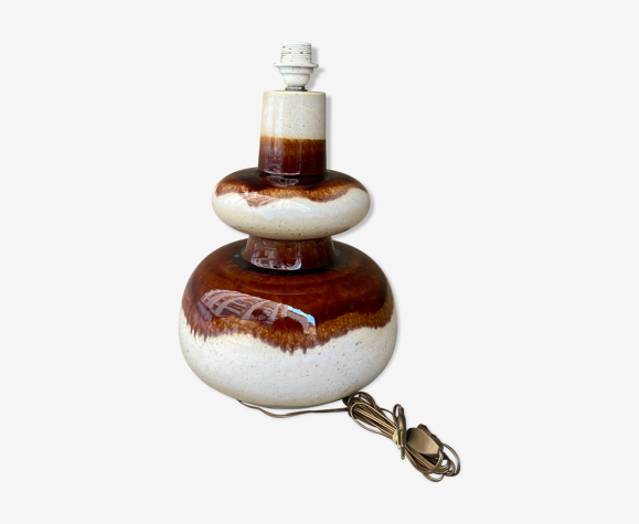 Pied de lampe vintage en céramique années 70