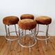 4 Tabourets de bar chromé vintage