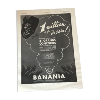 Publicité vintage à encadrer banania 1933