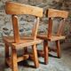 Pair of Canadian brutalist pine chairs – Rustic design from the 70s