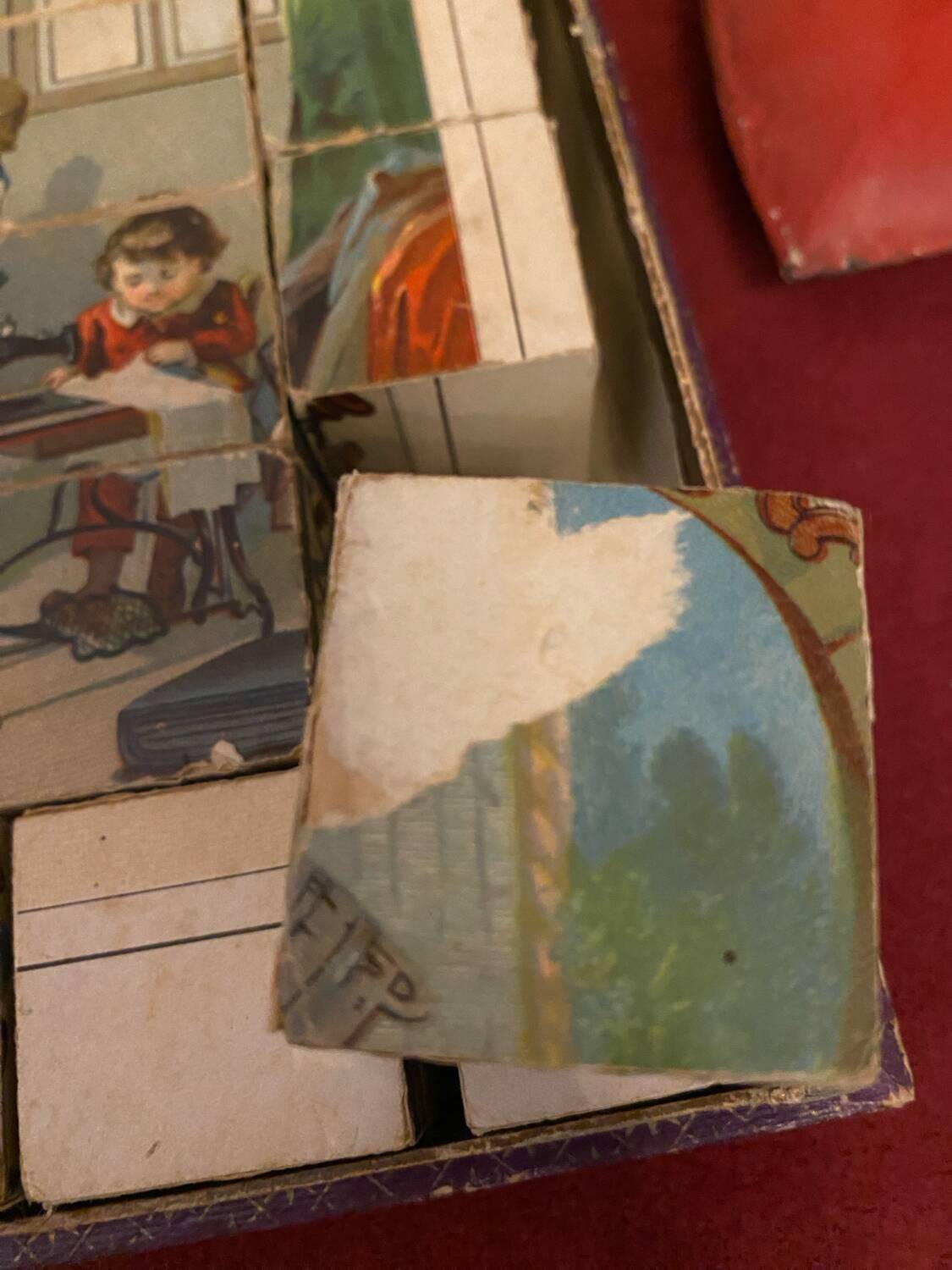 19th century wooden cube set