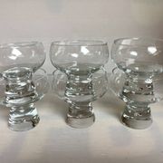 6 large bubble coupe glasses with a foot in the Kosta Boda style.