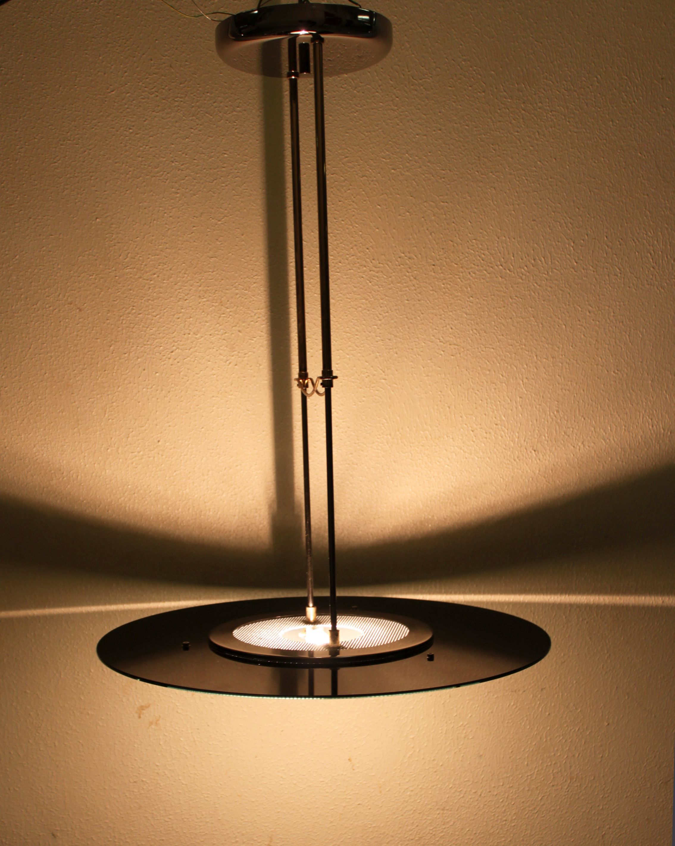 Modernist glass pendant light, 70s