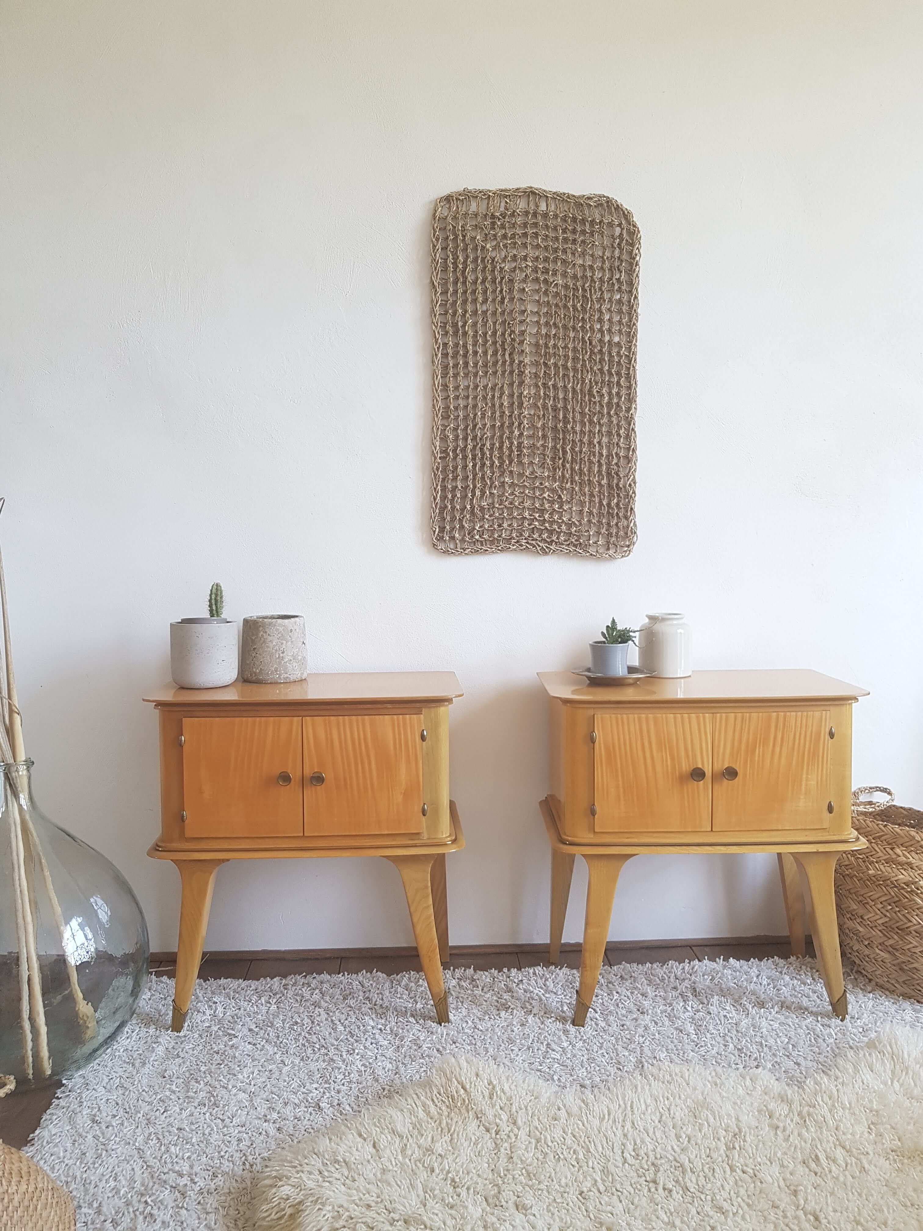 Pair of bedside tables-compass-circa 1960-Scandinavian spirit