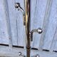 Coat rack chrome parrot with balls on marble foot 1970