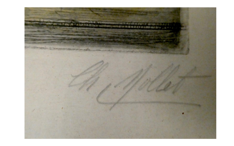 Charles nollet- début xxéme. place vendôme - gravure couleur, signée au crayon