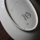 Badonviller Congo orange blue earthenware dish