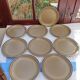 9 flat plates in Sarreguemines stoneware