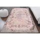 Tapis turc vintage en laine et coton rose noué à la main