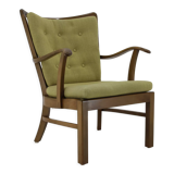 1940s Fritz Hansen Beech Armchair by Soren Hansen Model 1628 , Denmark