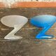 Set of 6 zig zag design ice cream bowls la rochere frosted glass france