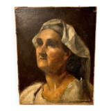 Portrait woman oil on canvas