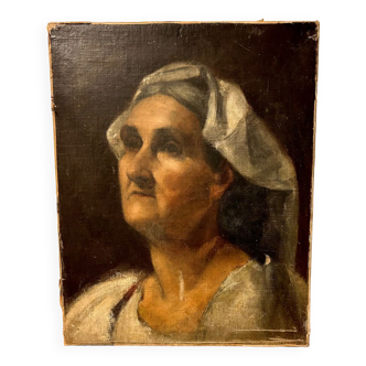 Portrait woman oil on canvas