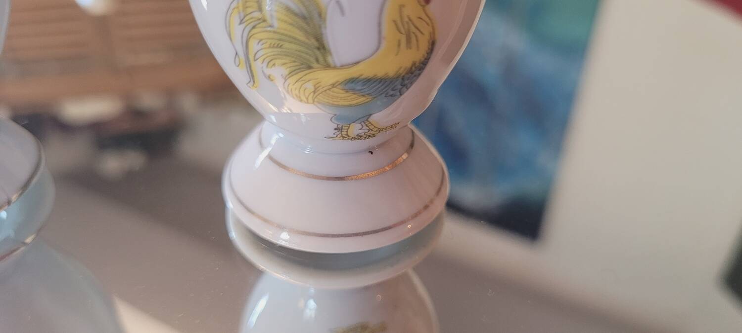 French rooster egg cups