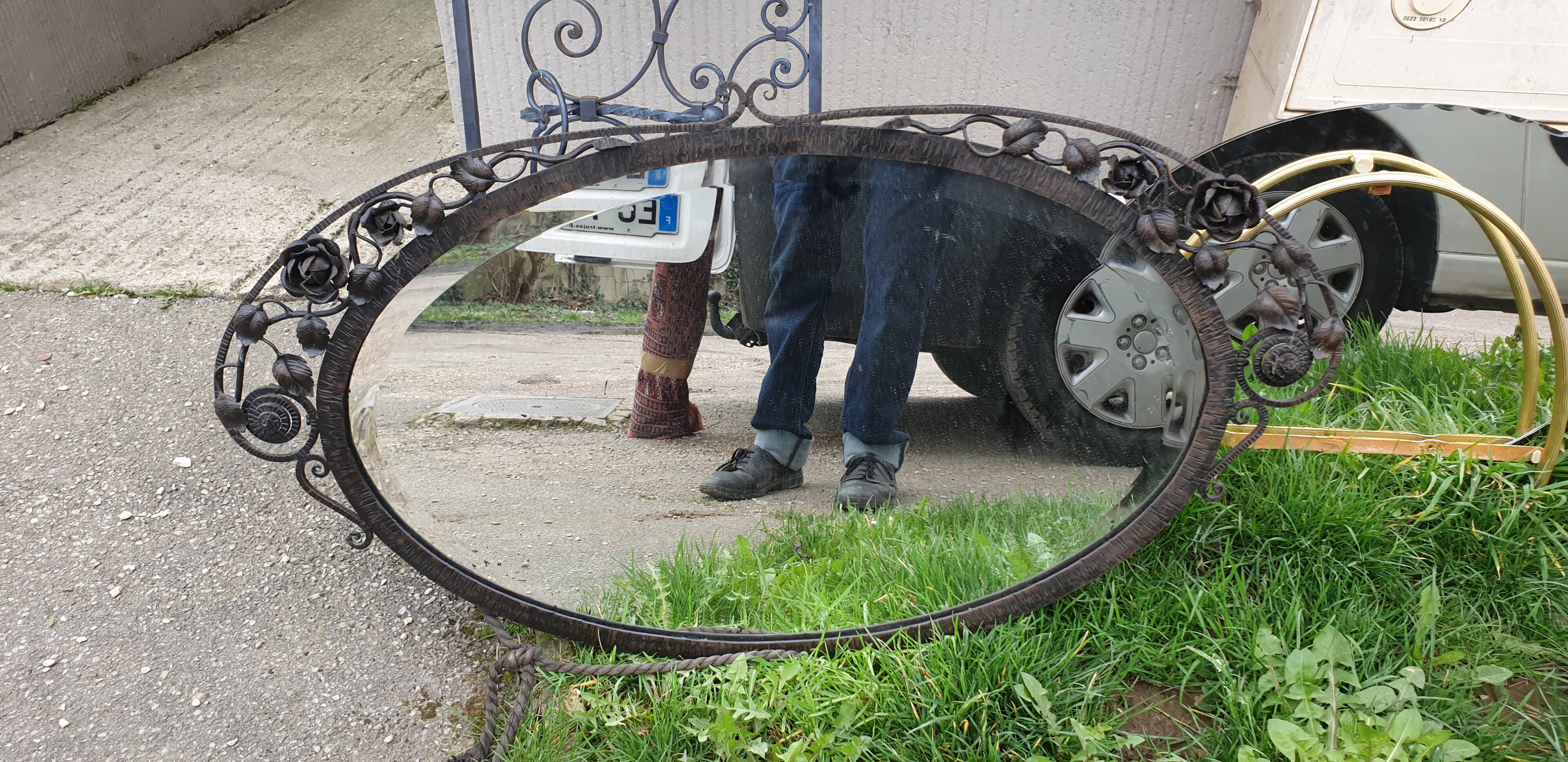Miroir ovale art déco 57x101cm