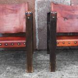 Pair of safari-style armchairs, 1930s
