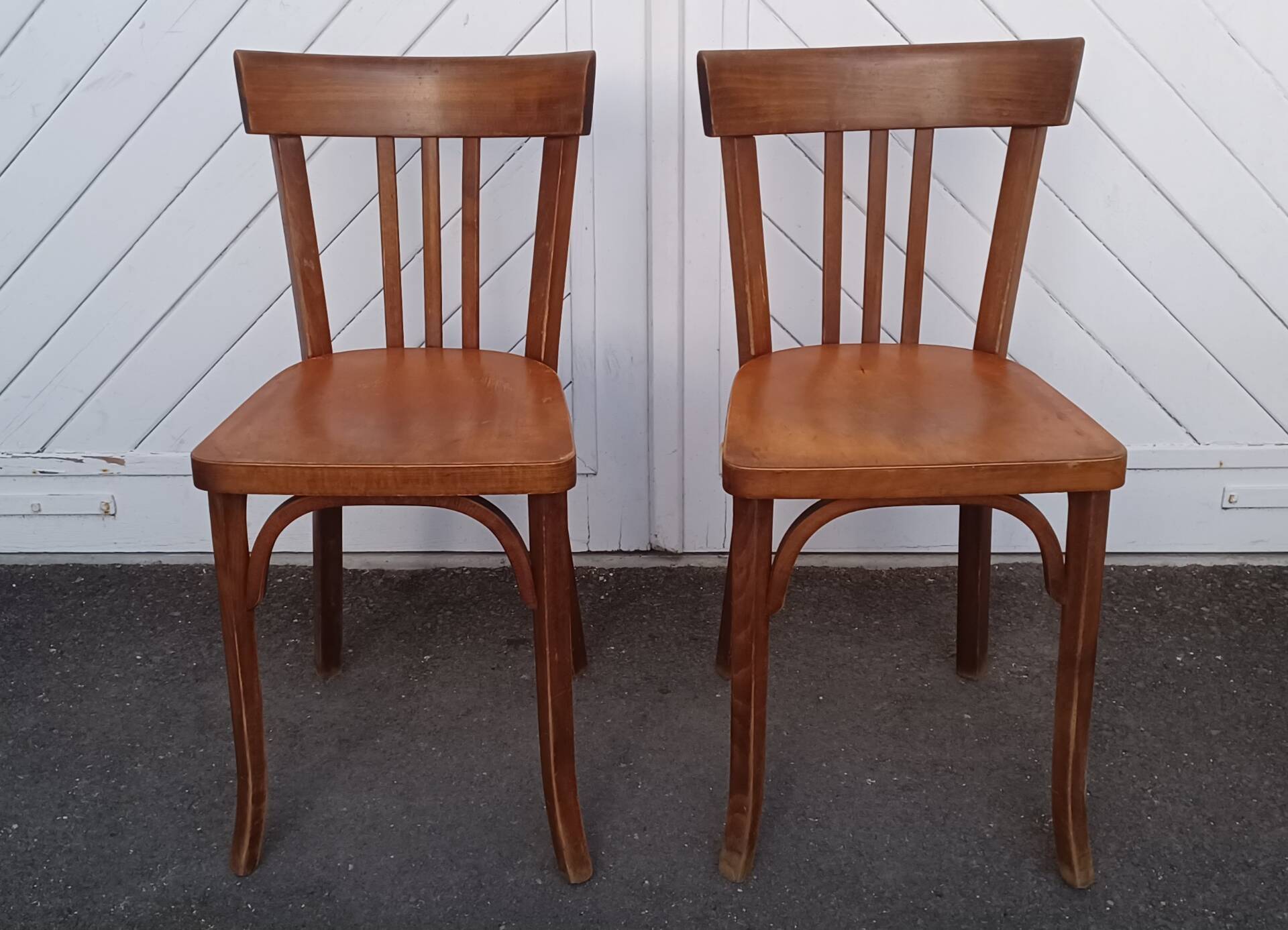 Pair of Baumann bistro chairs